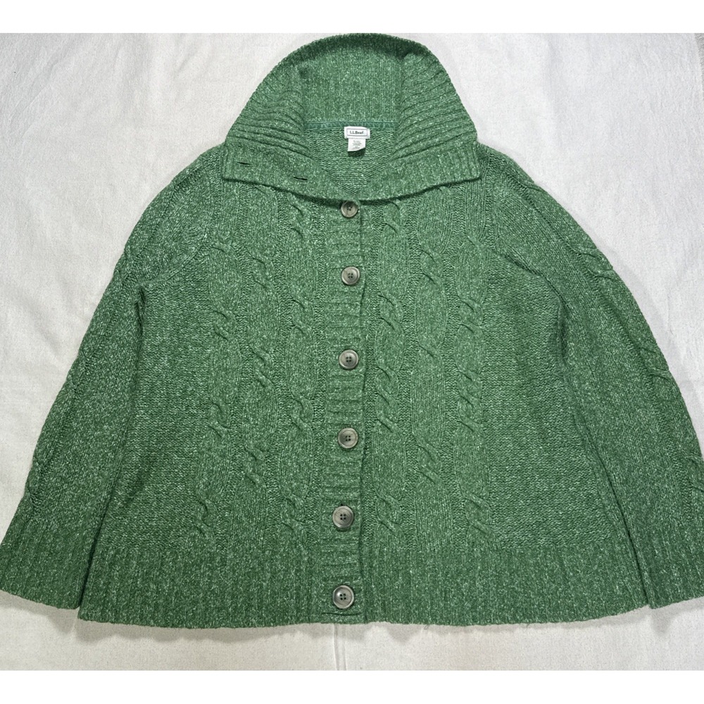 L.L. Bean Women's Cable Knit Cardigan Sweater Greek Size 2XL